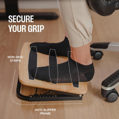 COREMINDED Ergonomski nastavljiv podnožnik za pod mizo iz masivnega lesa