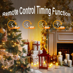 Komplet polnilnih LED čajnih svečk z daljincem in časovnikom