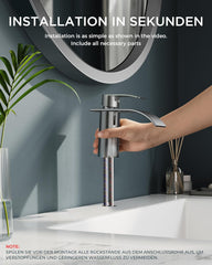 FORIOUS Kopalniška Armatura Z Vodopadnim Izlivom  - 80 mm, poliran krom