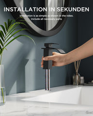 FORIOUS Kopalniška Armatura Z Vodopadnim Izlivom - Mat črna, 110 mm