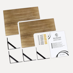 WONOSS viseča kotna polica iz lesa z nosilci - komplet 2 kosov