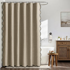 MIULEE tuš zavesa z lanenim videzom – 120 × 200 cm
