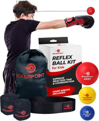 BOXERPOINT 3-pack refleksne boksarske žoge za otroke s trakom