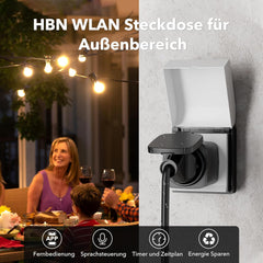 HBN komplet 4 zunanjih Wi-Fi pametnih vtičnic 16 A, IP44