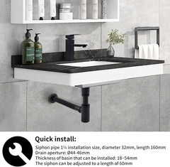 HOMELODY dizajnerski sifon s pop-up odtokom za umivalnik