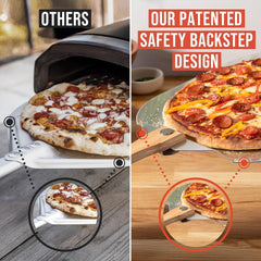 CHEF POMODORO 30 cm aluminijasta lopatica za pico z zložljivim lesenim ročajem