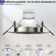 WONDLUMI komplet 12 vgradnih reflektorjev GU10 z nastavljivimi okroglimi okvirji