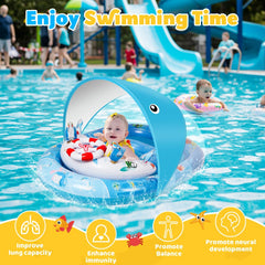 ACELIFE otroški plavalni obroč z nadstreškom in igračami