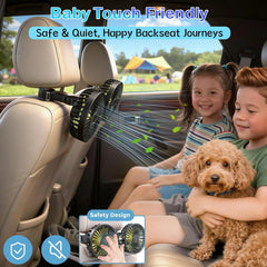 QIDOE dvojni USB ventilator za avto s 3 hitrostmi