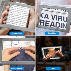 Zložljiva namizna prostoročna lupa s 50 LED lučkami - 4x povečava