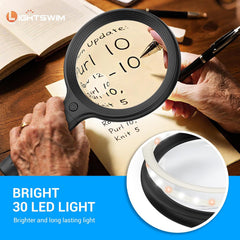 LIGHTSWIM povečevalno steklo z LED-lučjo 5x/10x in vratnim nosilcem