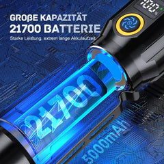 ASORT polnilna LED svetilka s 7 načini in zelenim snopom