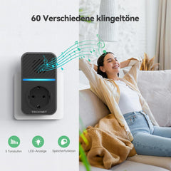 TECKNET brezžični hišni zvonec z vtičnico in USB