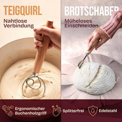 SUPERBAKING okrogla košarica s pripomočki za vzhajanje kruha