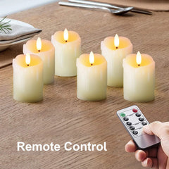6x HOMEMORY LED čajna svečka iz pravega voska z daljincem
