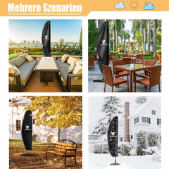 LEAPBEAST Vodoodporna zaščitna prevleka za viseči senčnik z ročajem - 280 × 81 × 46 cm