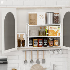 SANNO kovinska nastavljiva in zložljiva polica za omare - set 2 kosa