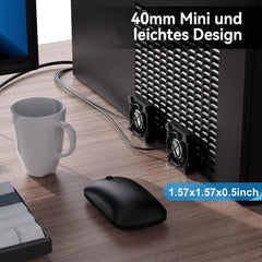 ELUTENG mini USB dvojni ventilator 40 mm za PC in igralne konzole
