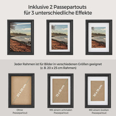 SONGMICS komplet 10 okvirjev za slike z 16 paspartuji in stenskimi kavlji