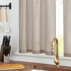 VANGAO Krate zavese v videzu lana 65 × 115 cm - set 2 kosa