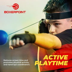 BOXERPOINT 3-pack refleksne boksarske žoge za otroke s trakom