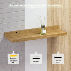 2x RICHER HOUSE 60 cm stenski polici v lesenem videzu