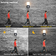 KLIGHTEN komplet 2 zunanjih / notranjih stenskih svetilk z gibljivim senzorjem