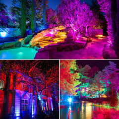 T-SUNUS komplet 6 zunanjih LED reflektorjev RGB z daljinskim upravljanjem