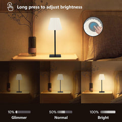 Prenosna LED namizna svetilka na baterije in dotik