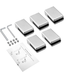 Komplet 5 nosilcev za steklo iz nerjavečega jekla z 2 imbus ključema