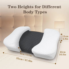 Ergonomski vzglavnik za spanje na hrbtu iz spominske pene 55 × 42 cm