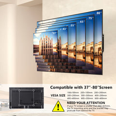 BONTEC stenski nosilec za TV 37–80” nosilec z dvojno roko - do 65 kg