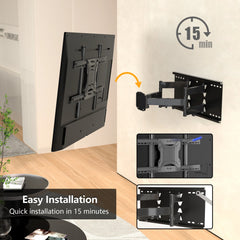 BONTEC stenski nosilec za TV 37–80” nosilec z dvojno roko - do 65 kg