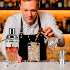 OUZHOU Stekleni Shaker za Koktajle 400 ml – 3-delni Set