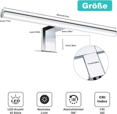 NBEASTKEY 50 cm LED svetilka za ogledalo - 4000 K