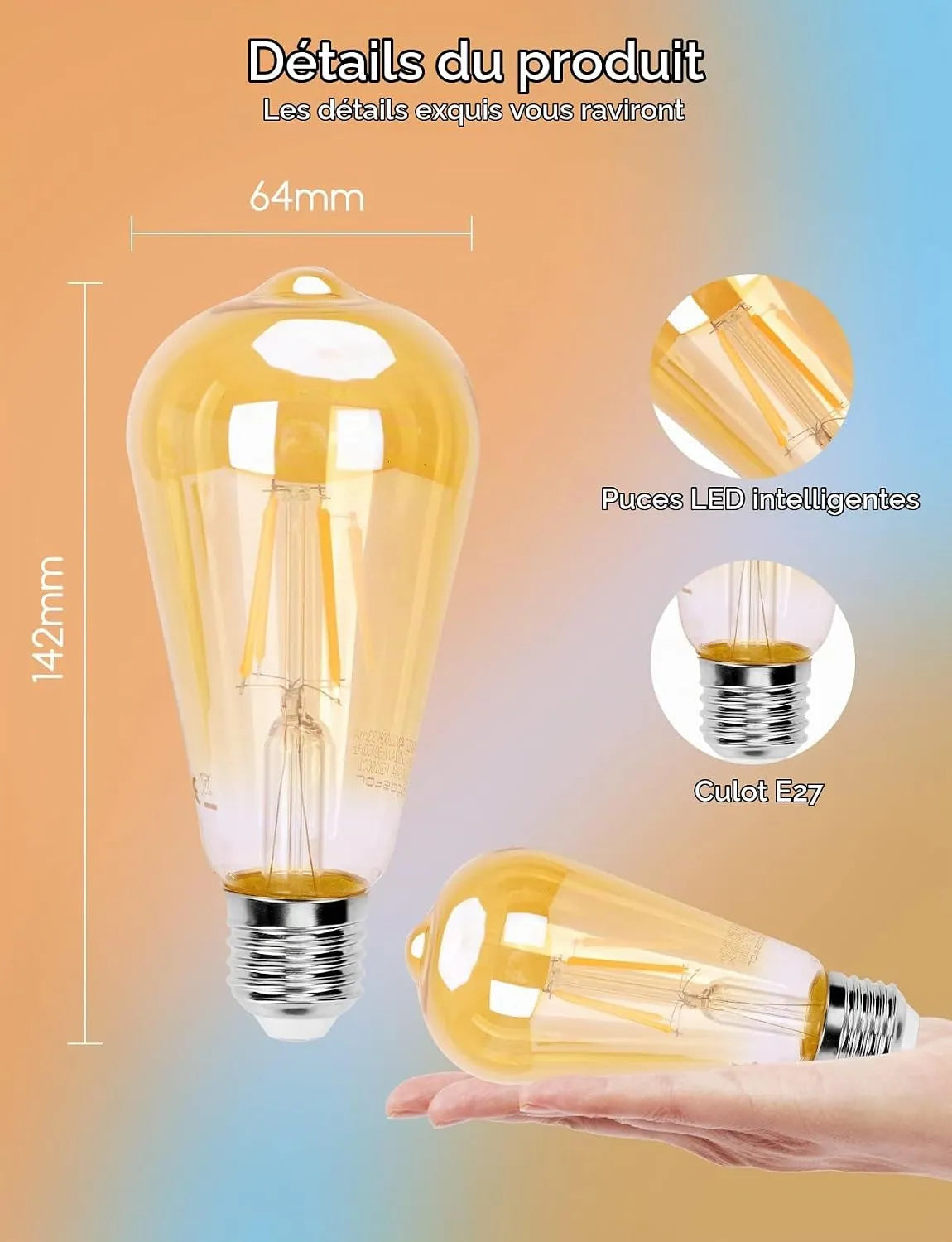 Aigostar Pametna LED Sijalka E27 4 Kosi