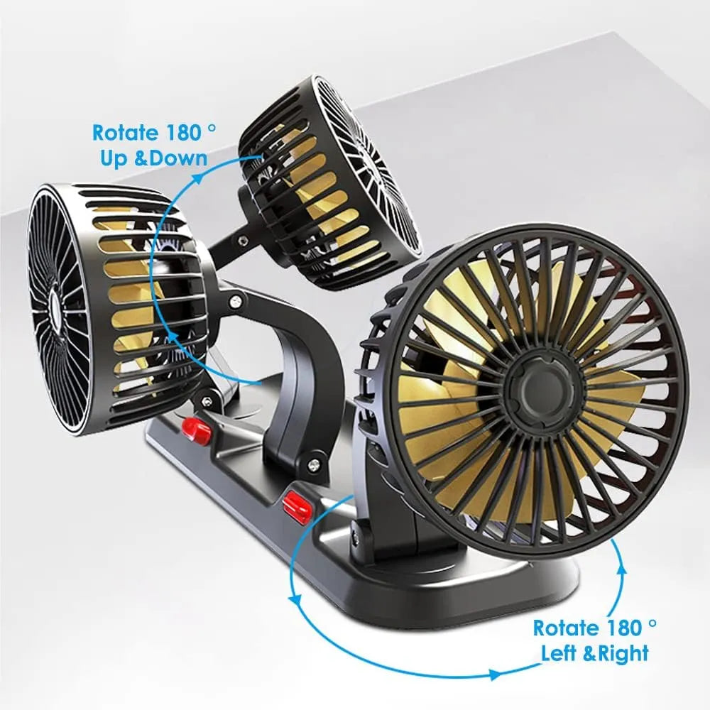 Avto Ventilator 12 V s Tremi Glavami 30,2 x 9,8 x 13,5 cm