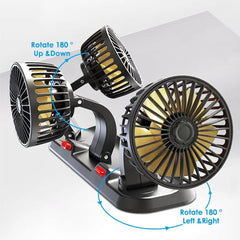 Avto Ventilator 12 V s Tremi Glavami 30,2 x 9,8 x 13,5 cm