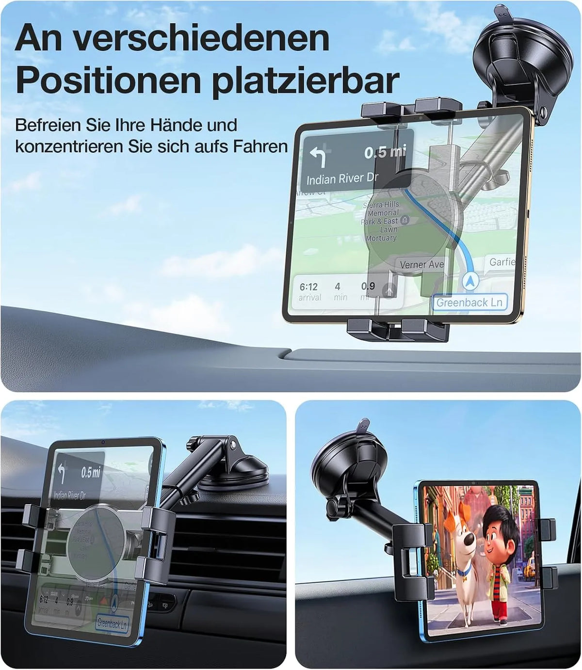 Avtomobilsko Držalo za Tablico in Telefon 4.7-12.9 Inch