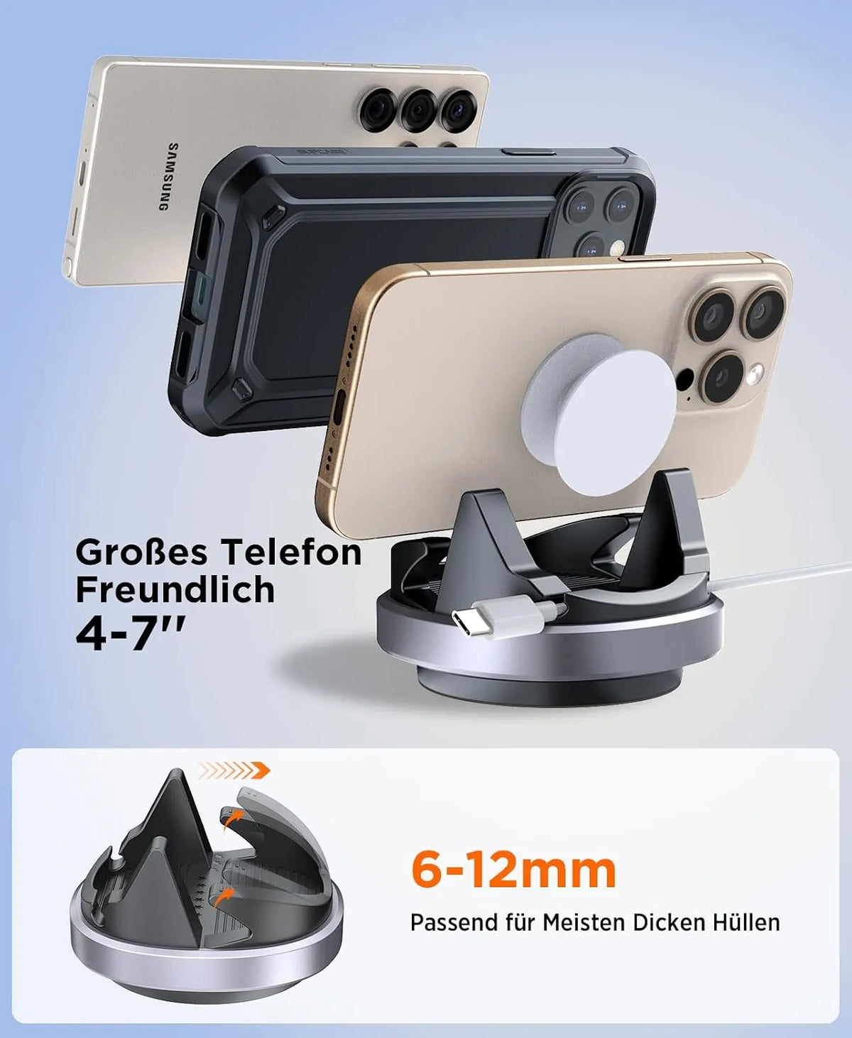 Avtomobilsko Držalo za Telefon za Armaturno Ploščo 8,7 x 8,5 x 5,5 cm