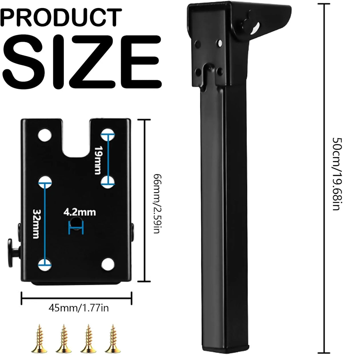 BONJUME Zložljive Kovinske Noge za Mizo 50 cm 4 Kosi