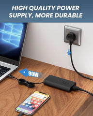 DINTYOU Napajalnik za Prenosnik USB-C 90W 2 Kosa