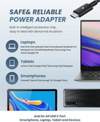 DINTYOU Napajalnik za Prenosnik USB-C 90W 2 Kosa