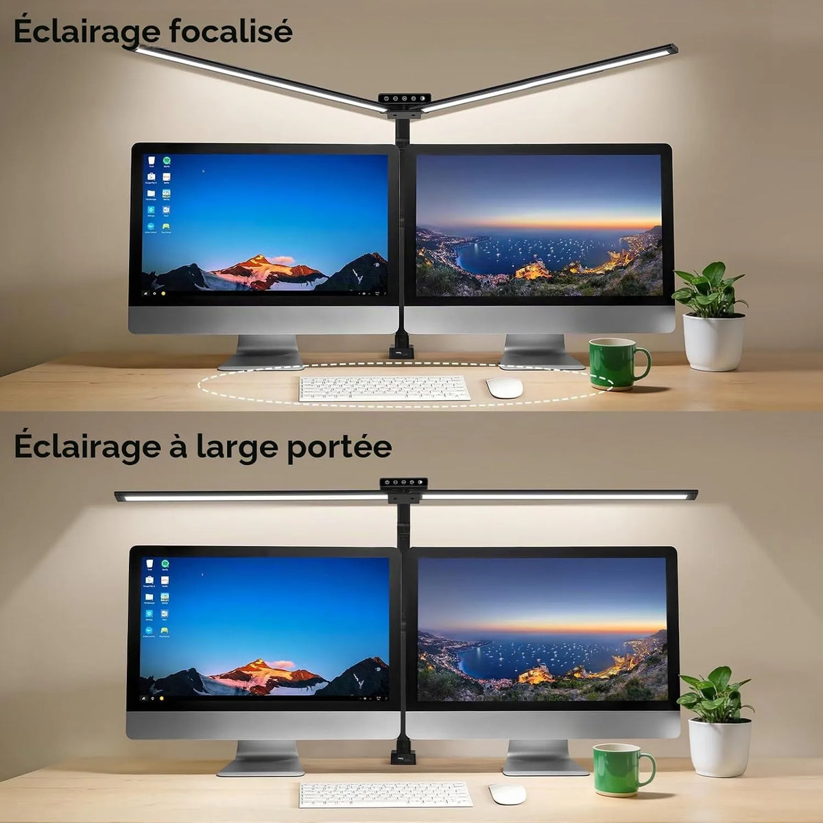Dvojna LED Namizna Svetilka 75 cm