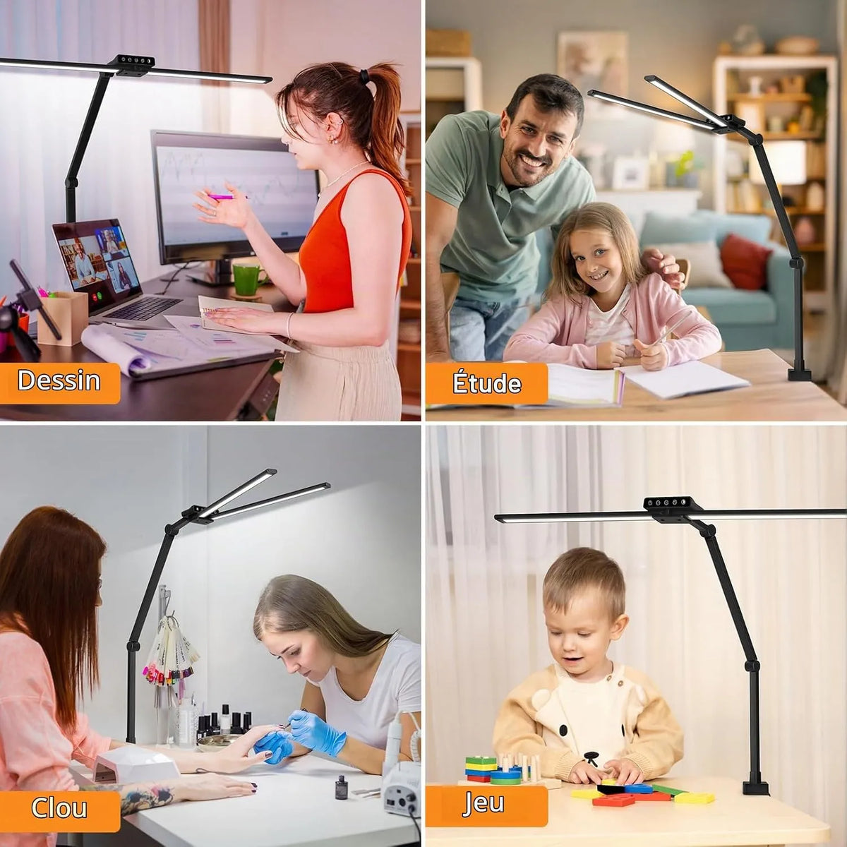 Dvojna LED Namizna Svetilka 75 cm