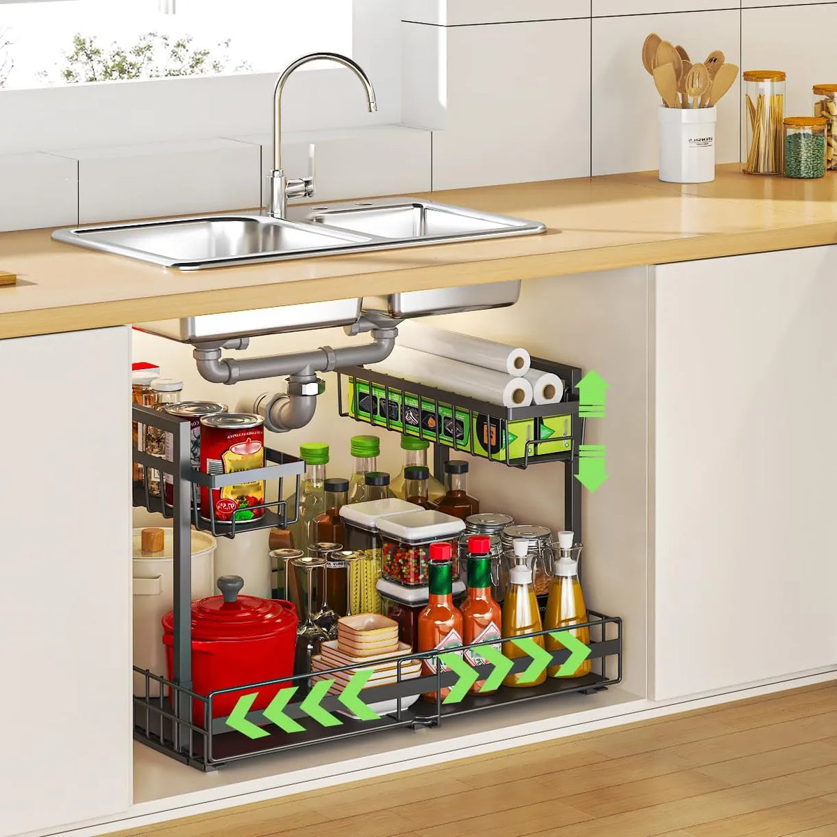 Dvonadstropni Organizator za Pod Umivalnik 31-50 x 39 x 37,5 cm
