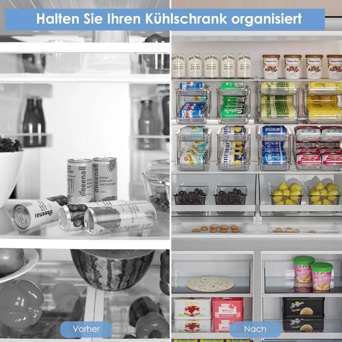 Dvoslojni Organizator Pločevink Za Hladilnik 34x17x9 cm
