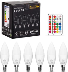 E14 RGB LED Svečne Sijalke z Daljinskim Upravljalnikom 6 Kosov