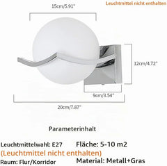 Ego Mall Stenska LED Svetilka Steklena Krogla 15 cm