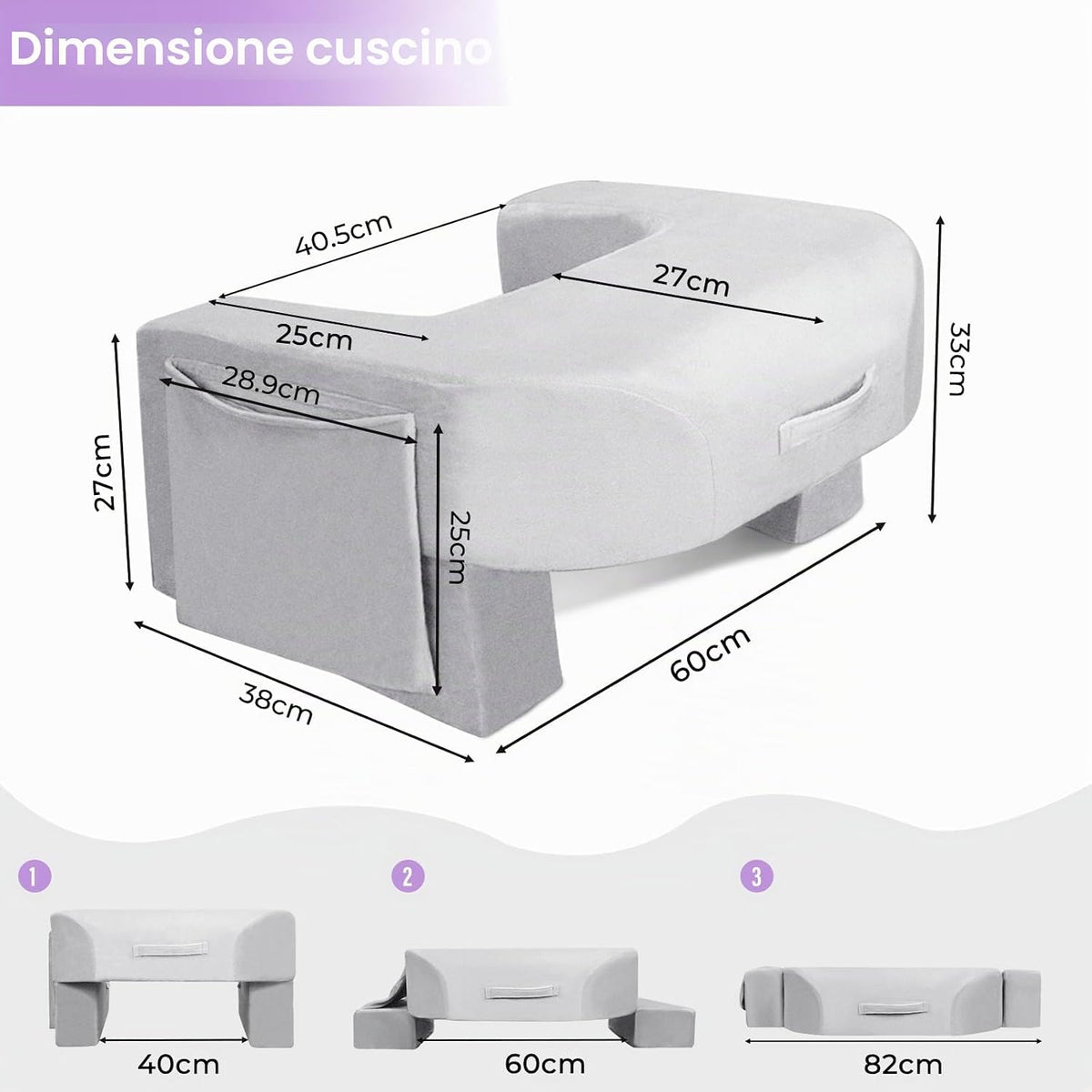 Ergonomska Bralna Blazina 60 x 33 x 38 cm